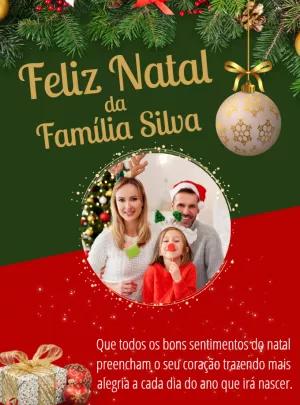 Cartão de Natal com Foto de Família para Editar Online