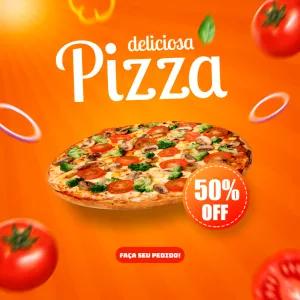 Modelo de Post para Pizzaria com Oferta para Editar Online