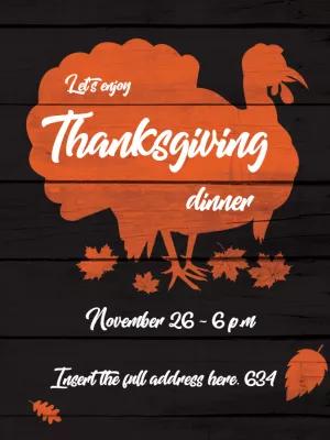 Rustic Thanksgiving Dinner Invitation to Edit Online
