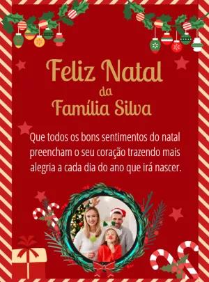Cartão de Natal com Foto da Família para Editar Online