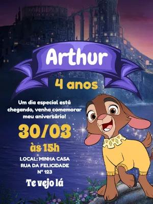Convite Aniversário Wish com Valentino para Editar Online