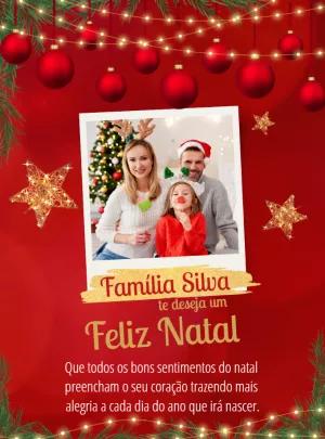 Cartão de Natal com Foto para Editar Online