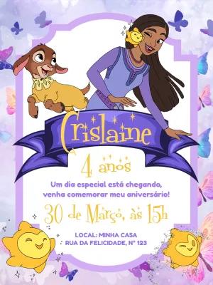 Convite de Aniversário Wish com Personagens para Editar Online