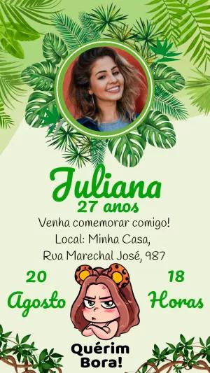 Convite Aniversário Juma Marruá com Foto para Editar Online