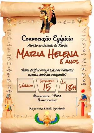 Convite Aniversário Egito com Cleópatra para Editar Online