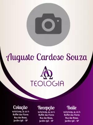 Convite Formatura Teologia com Foto para Editar Online