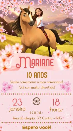 Convite de Aniversário Spirit Corcel Indomável para Editar Online