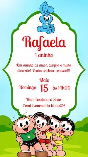 Convite de Aniversário Turma da Mônica para Editar Online