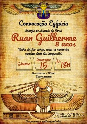 Convite Aniversário Egito Faraó para Editar Online