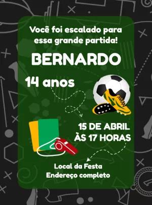 Convite de Aniversário Futebol para Editar Online