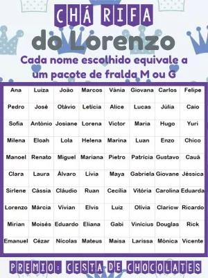 Chá Rifa Realeza com Coroas para Editar Online e Imprimir