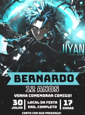 Convite Aniversário Jiyan Wuthering Waves para Editar Online