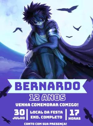 Convite Aniversário Dabi Boku no Hero para Editar Online