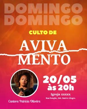 Convite para Culto de Avivamento com Foto para Editar Online