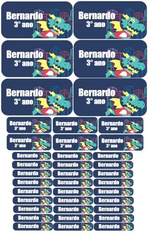 Etiqueta Escolar de Dragão para Editar e Imprimir