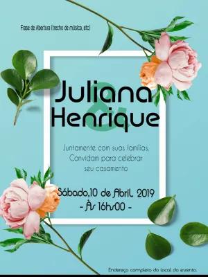 Convite de Casamento Floral Moderno para Editar Online