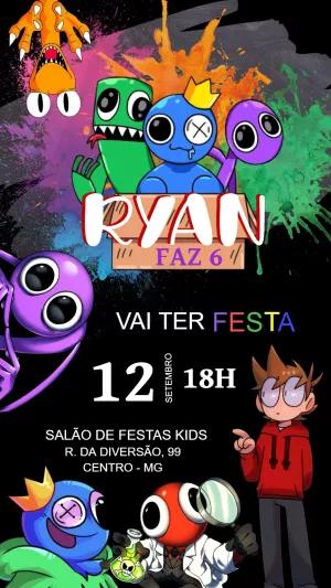 Convite de Aniversário Rainbow Friends para Editar Online