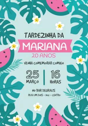 Convite Aniversário Tardezinha Tropical para Editar Online