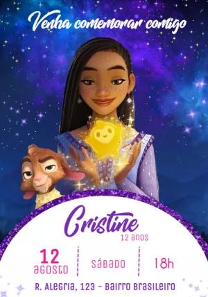 Convite Aniversário Wish com Personagens para Editar Online