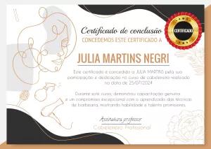 Certificado de Cabeleireira Salão de Beleza para Editar Online