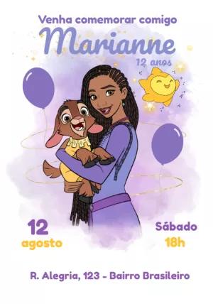 Convite Aniversário Wish com Personagens para Editar Online