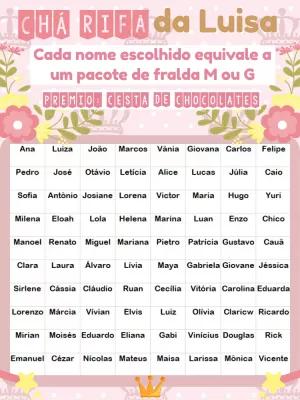 Chá Rifa de Bebê Princesa Floral para Editar Online