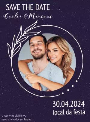 Convite Save the Date Casamento com Foto para Editar Online