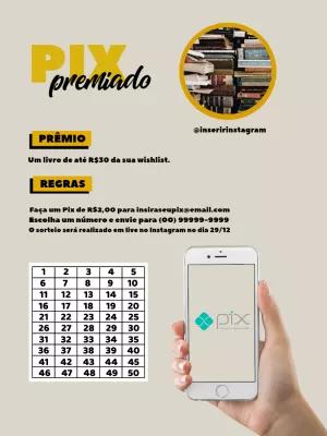 Arte para Rifa Pix Premiado com Foto para Editar Online