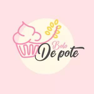 Logo Bolo de Pote com Cupcake Delicado para Editar