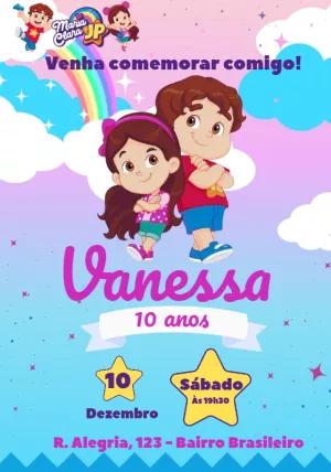 Convite de Aniversário Maria Clara e JP Editável Online