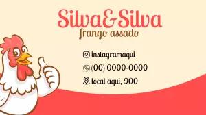 Cartão de Visita Frango Assado com Mascote para Editar Online