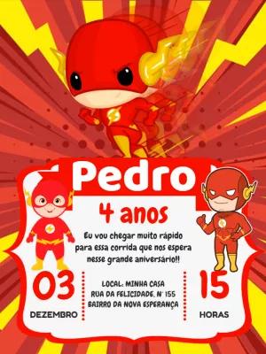 Convite de Aniversário Flash do Super-Herói para Editar Online