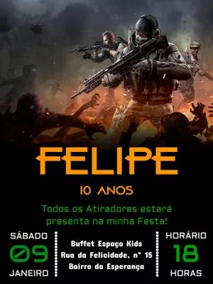 Convite de Aniversário Call of Duty para Editar Online