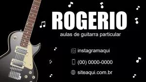 Cartão de Visita para Aulas de Guitarra Editável Online
