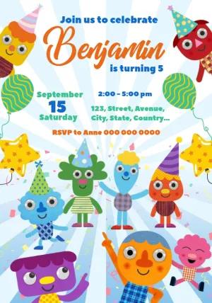 Cute Monster Birthday Invitation to Edit Online