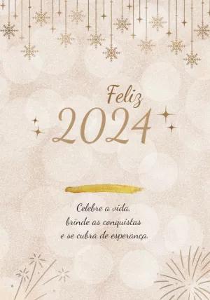 Cartão de Ano Novo Dourado e Elegante para Editar Online