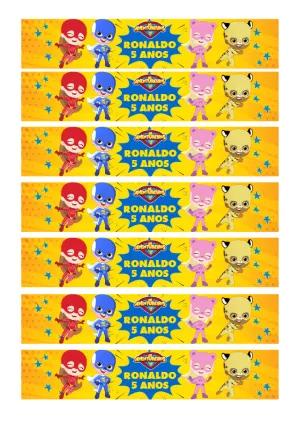 Rótulo de Garrafa Os Aventureiros para Aniversário Editável