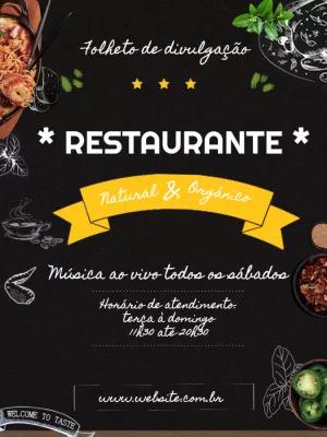 Folheto de Restaurante Estilo Lousa para Editar Online