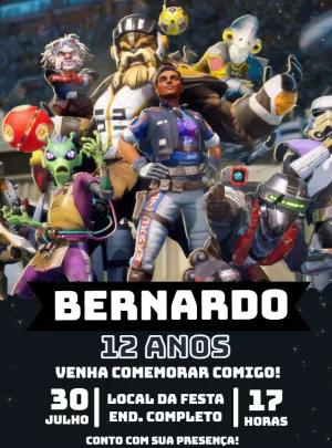 Convite Aniversário Star Wars Hunters para Editar Online