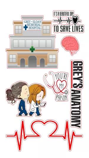 Kit de Topo de Bolo Grey's Anatomy para Editar e Imprimir