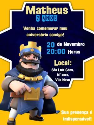 Convite de Aniversário Clash Royale para Editar Online