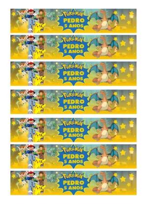Rótulo de Garrafa Pokémon para Aniversário para Editar Online