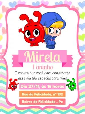 Convite de Aniversário Morphle para Editar Online e Imprimir