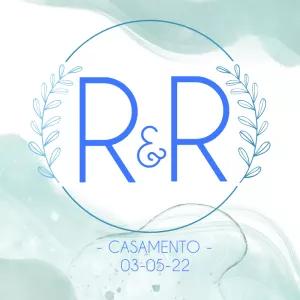 Logo Monograma de Casamento com Folhas para Editar Online