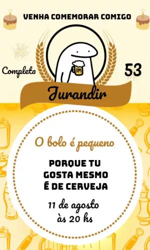 Convite de Aniversário Flork Cerveja Meme para Editar Online