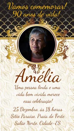 Convite de Aniversário Adulto com Foto Elegante para Editar