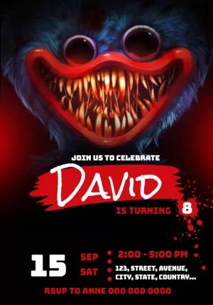 Huggy Wuggy Birthday Invitation Editable Online