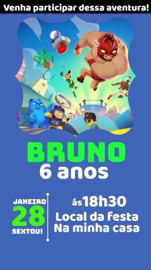 Convite de Aniversário Burrito Bison para Editar Online
