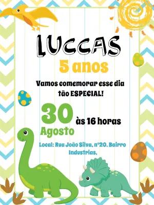 Convite Aniversário Dinossauro Baby para Editar Online