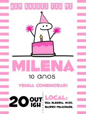 Convite de Aniversário Flork Meme Divertido para Editar Online